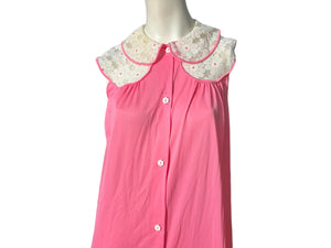 Vintage 70's pink long nightgown S Sans Souci