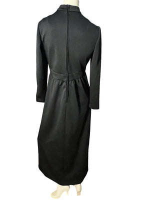 Vintage black 70’s maxi dress Leslie Fay L