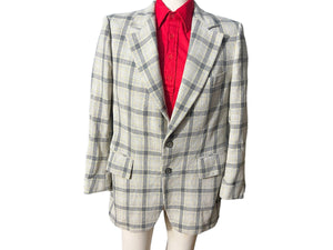 Vintage 70’s plaid suit jacket 42 R Kingsridge