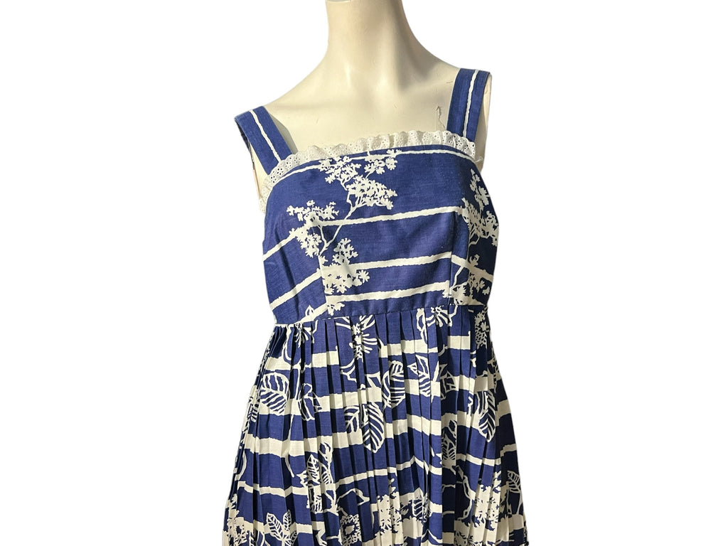 Vintage 70’s blue sun dress L Bran-Nu