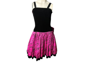 Vintage 80's black & pink party dress 8 Morgan Taylor