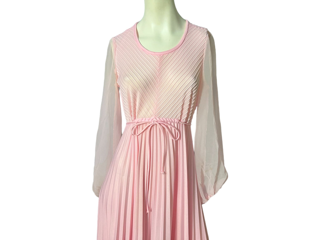 Vintage 60's pink maxi dress M L