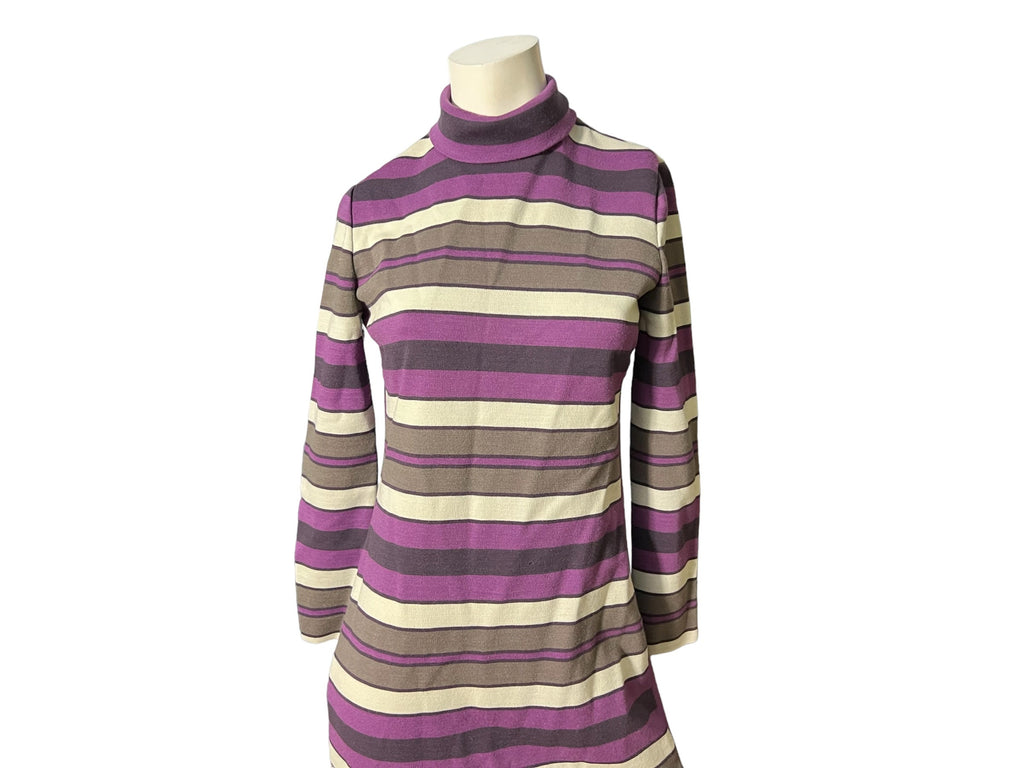 Vintage 70's purple stripe knit dress Act III M