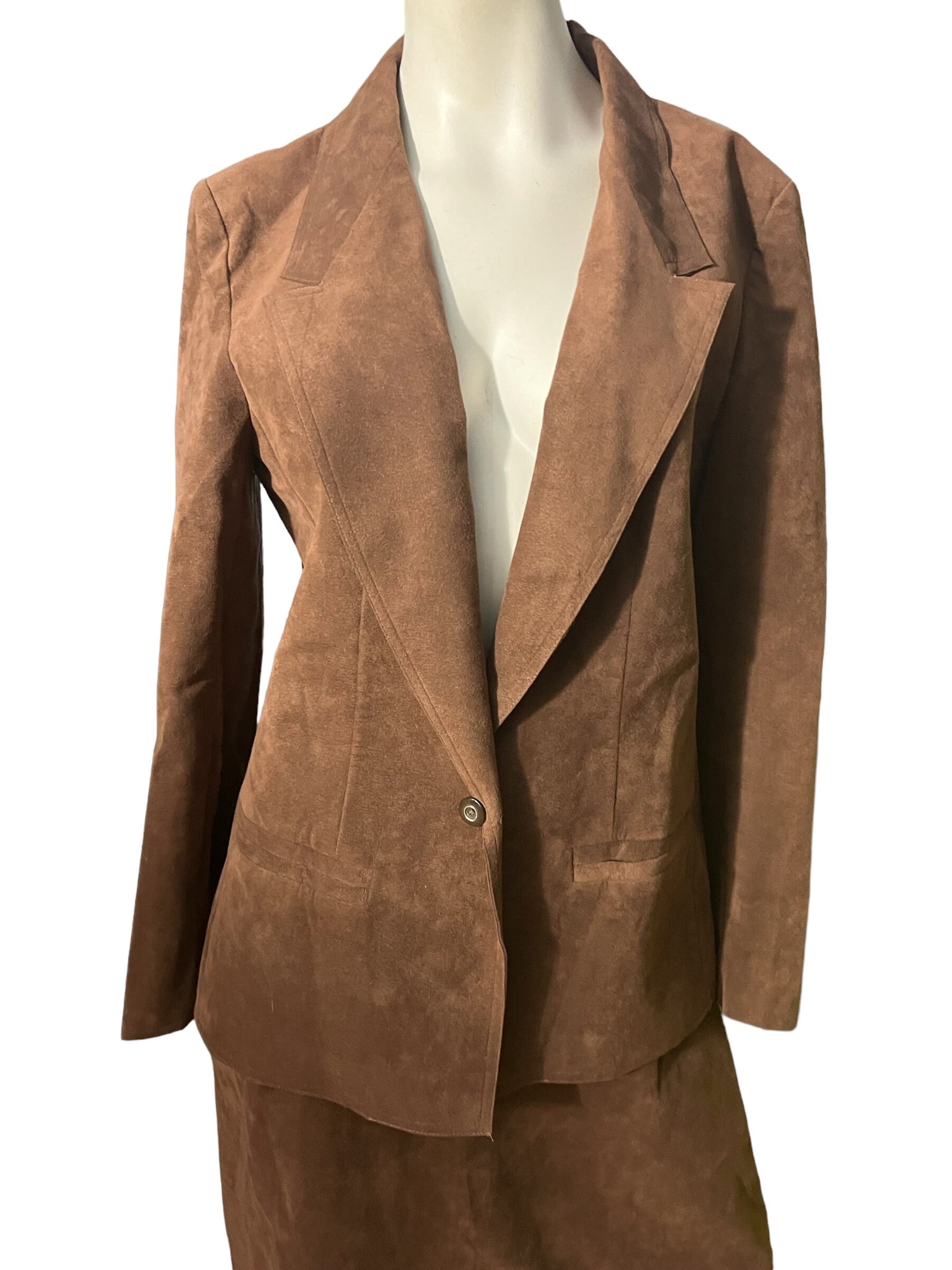 Vintage Ultra Suede brown suit 18 L Count Romi