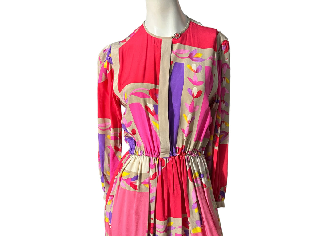 Vintage 80's silk mod dress 8 Anne Crimmins