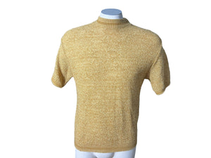 Vintage 60’s mustard knit shirt sweater M Sears