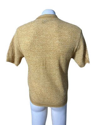 Vintage 60’s mustard knit shirt sweater M Sears