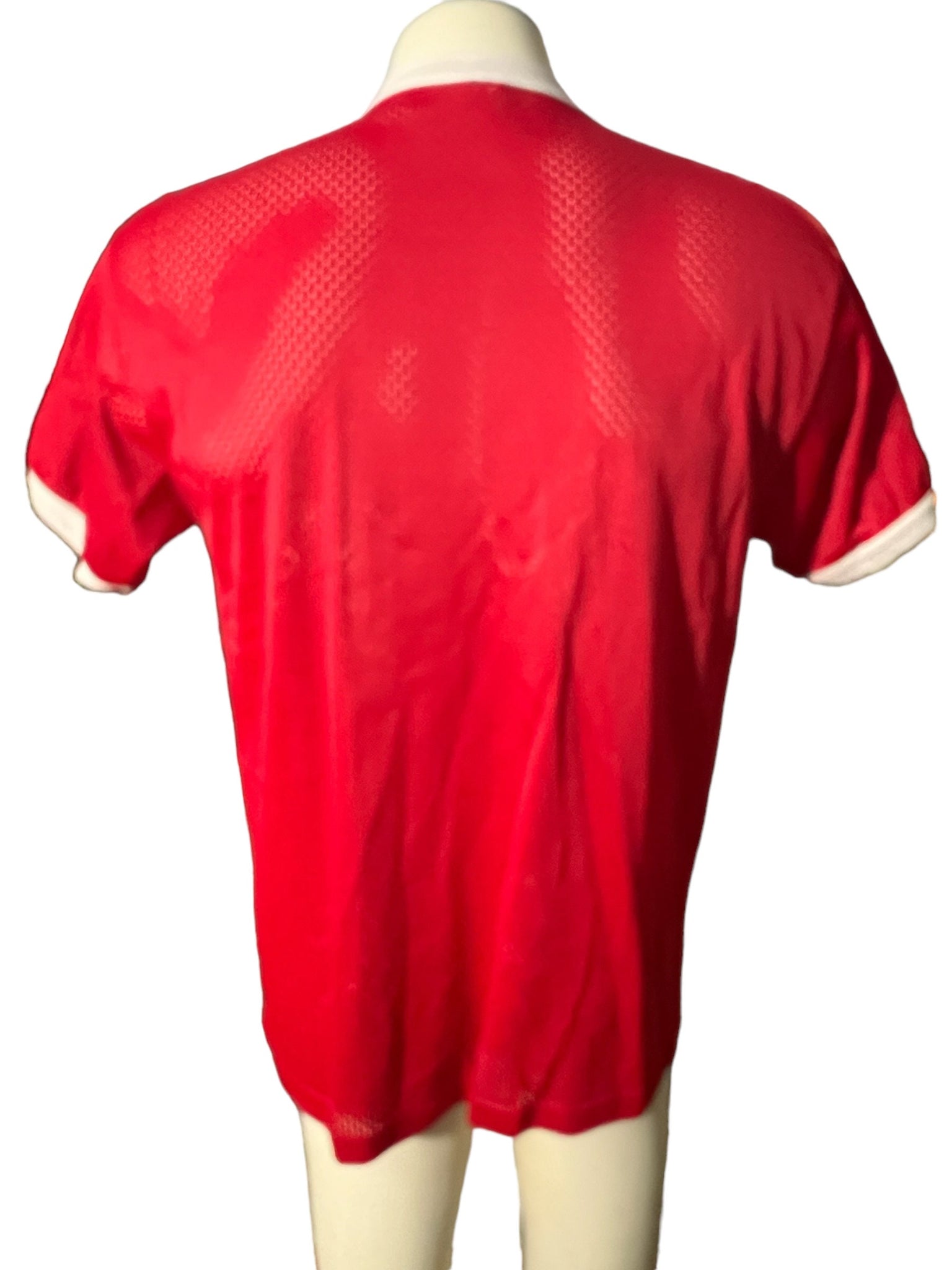 Vintage 80's red mesh athletic ringer t-shiert L