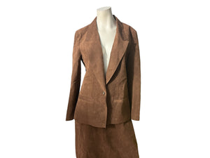 Vintage Ultra Suede brown suit 18 L Count Romi