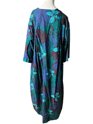 Vintage batik caftan dress L Brieffest