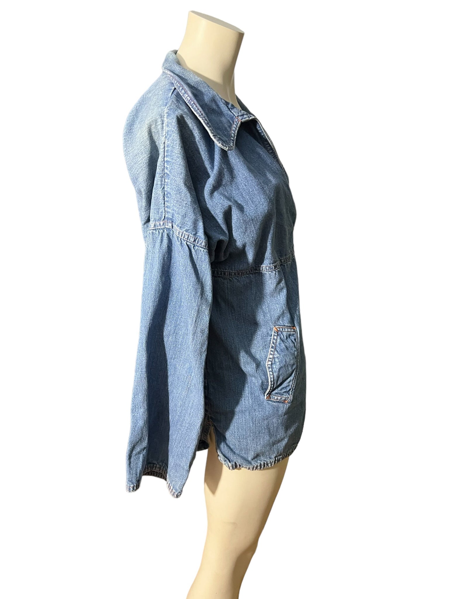 Vintage 70's jean pullover shirt L