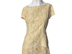 Vintage 60's gold lace dress M