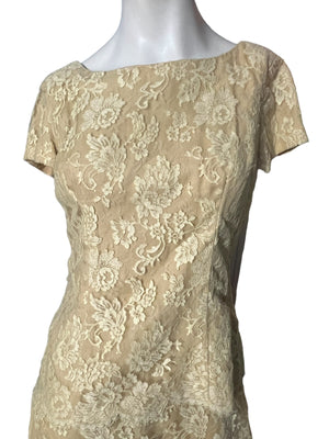 Vintage 60's gold lace dress M