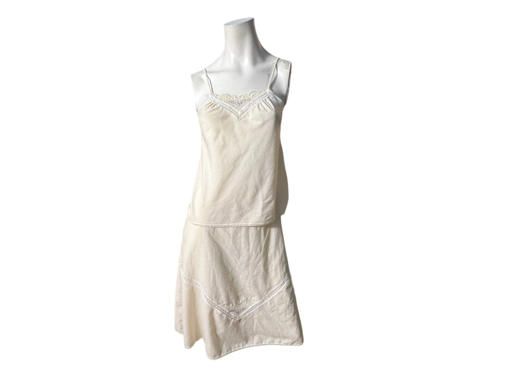 Vintage cotton slip set lingerie S Interludes