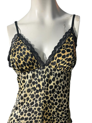 Vintage 70's leopard teddy lingerie L Pandora