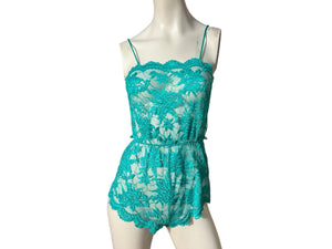 Vintage green teddy lingerie La Notte S