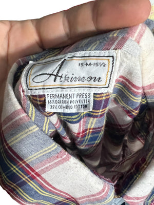 Vintage plaid 70’s shirt M Atkinson