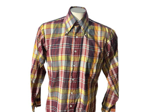 Vintage 70’s plaid shirt M Campus