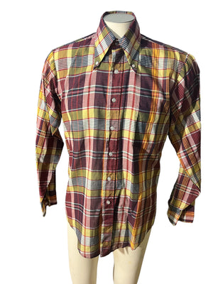 Vintage 70’s plaid shirt M Campus