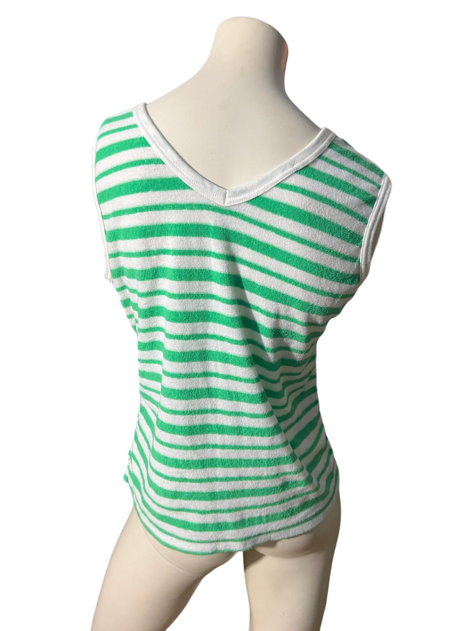 Vintage 80’s Terry tank top green stripe