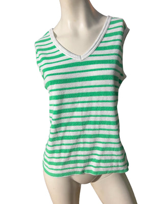 Vintage 80’s Terry tank top green stripe