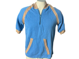 Vintage 80's short sleeve hooded sweatshirt L