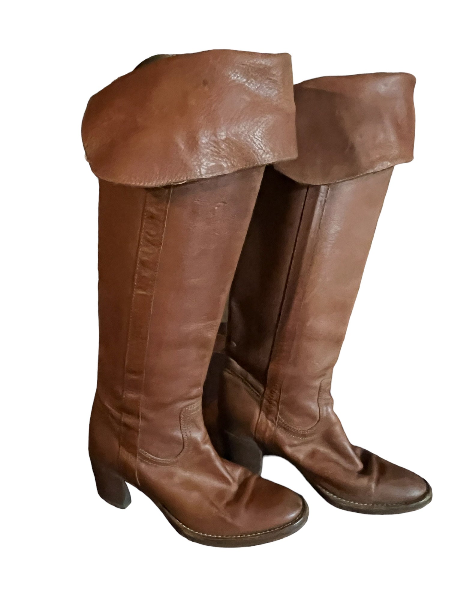 Vintage 70's Ralph Lauren knee high boots brown 6.5 B