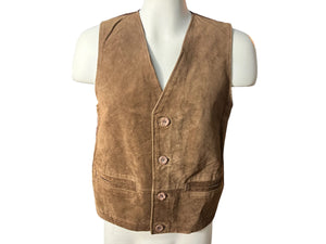 Vintage 80's men's leather vest S