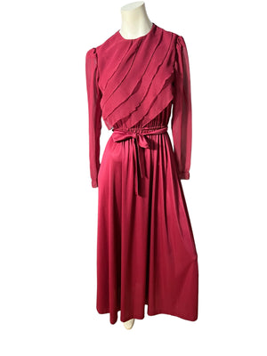 Vintage 70's maroon long dress M