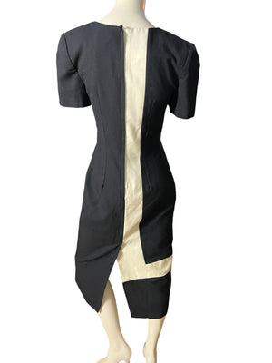 Vintage 80's black & white dress M JLT