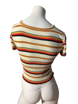 Vintage 70's chevron striped sweater S M