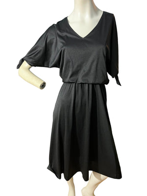 Vintage 70's black slinky dress M