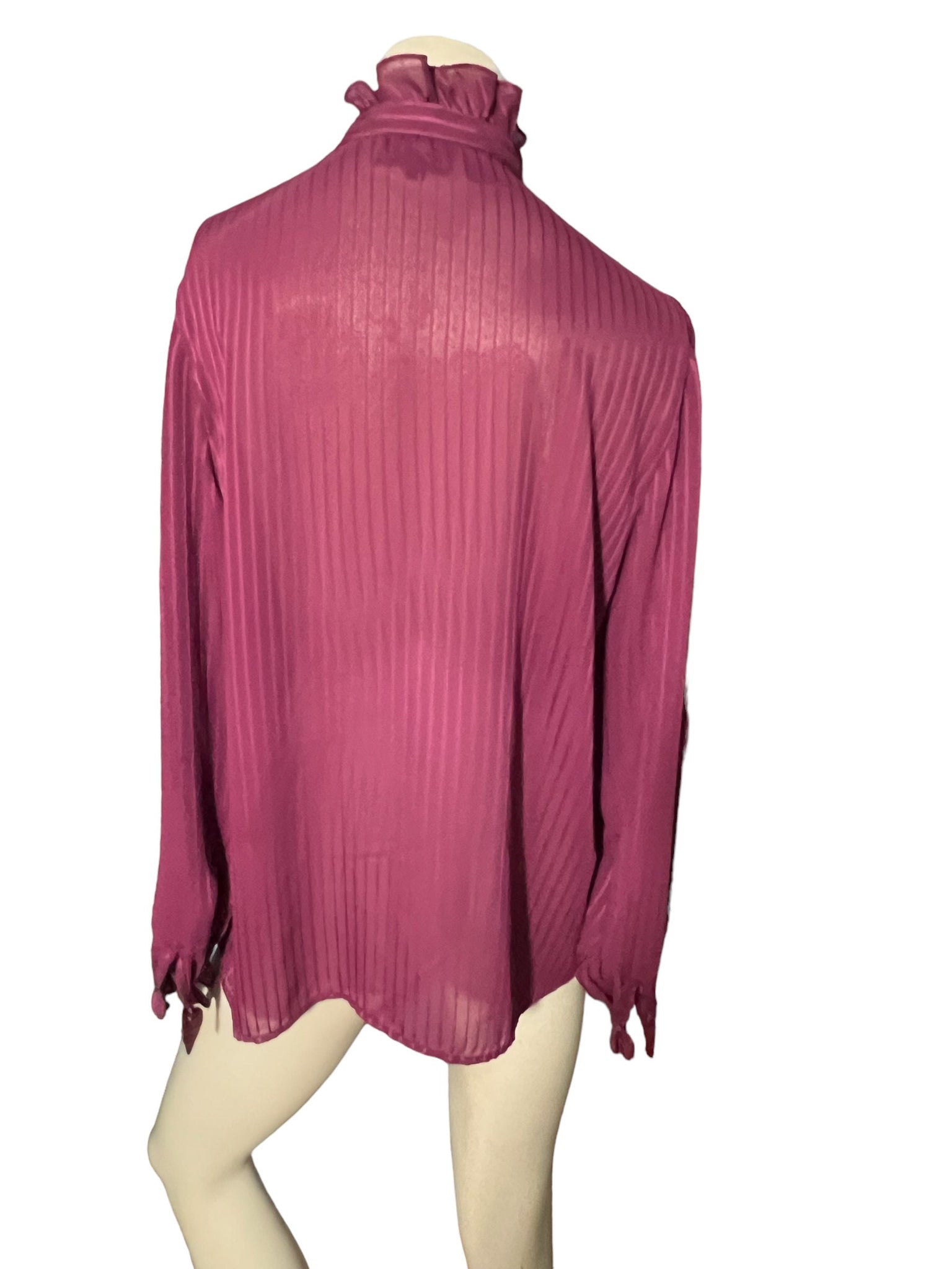 Vintage 80's maroon ruffle blouse 38 L