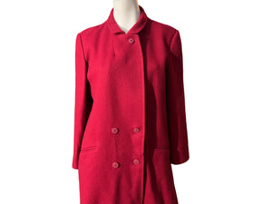 Vintage red wool long coat M L