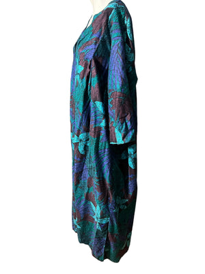 Vintage batik caftan dress L Brieffest