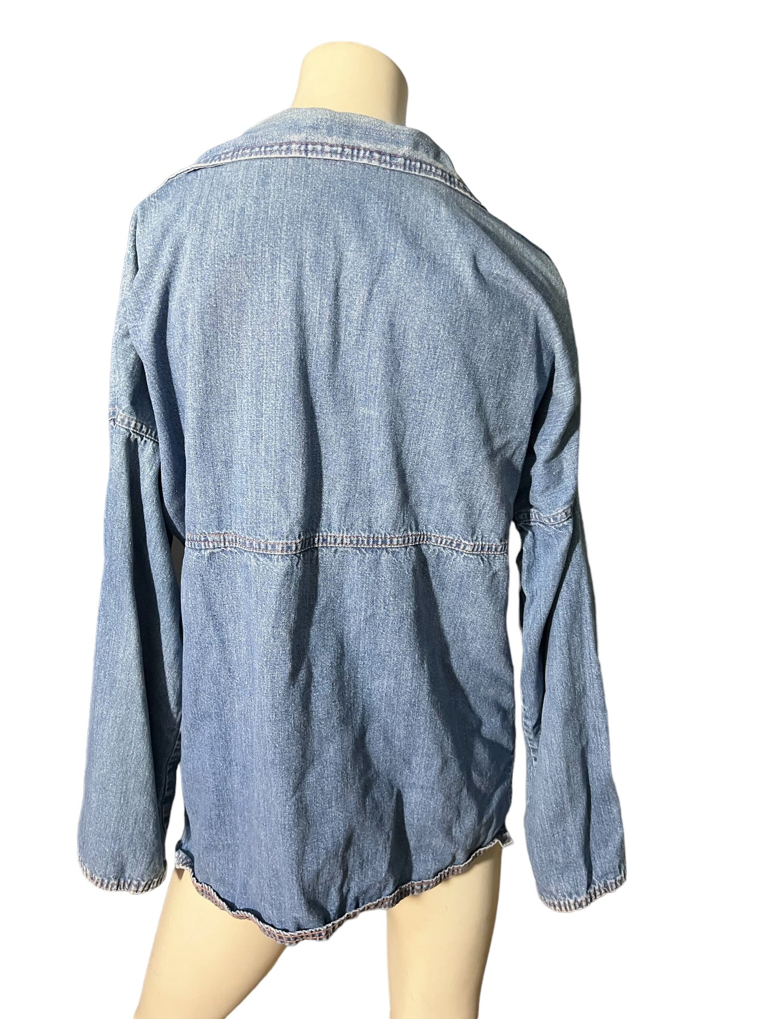 Vintage 70's jean pullover shirt L