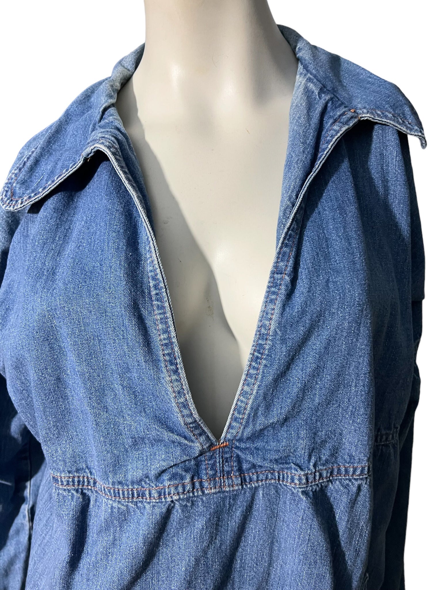 Vintage 70's jean pullover shirt L