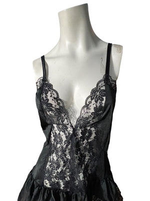 Vintage black teddy lingerie L Shannon