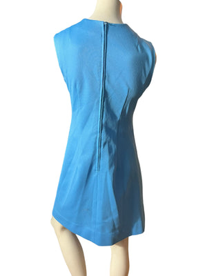 Vintage 70's blue sleeveless dress M