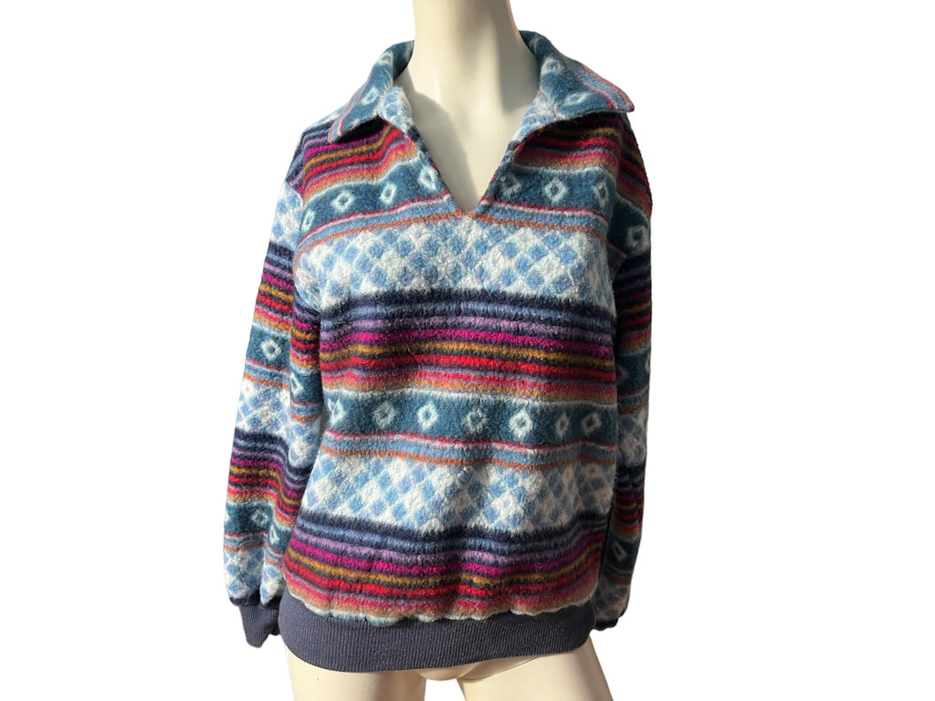 Vintage 70's rainbow pullover L A Rifle Bit