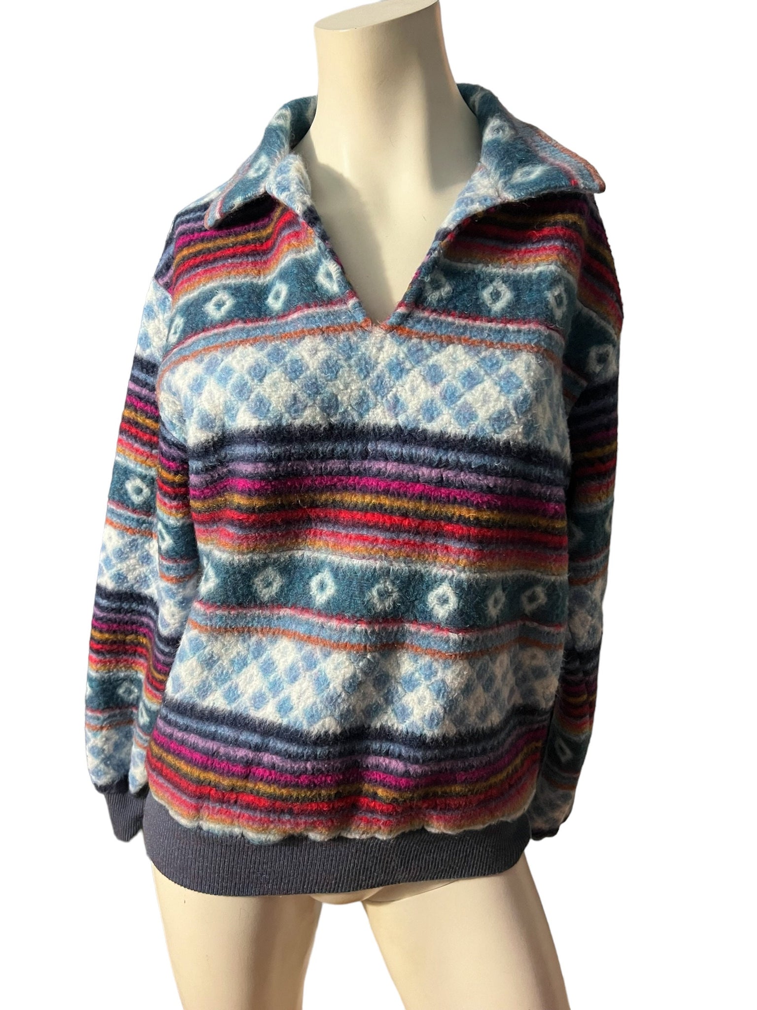 Vintage 70's rainbow pullover L A Rifle Bit