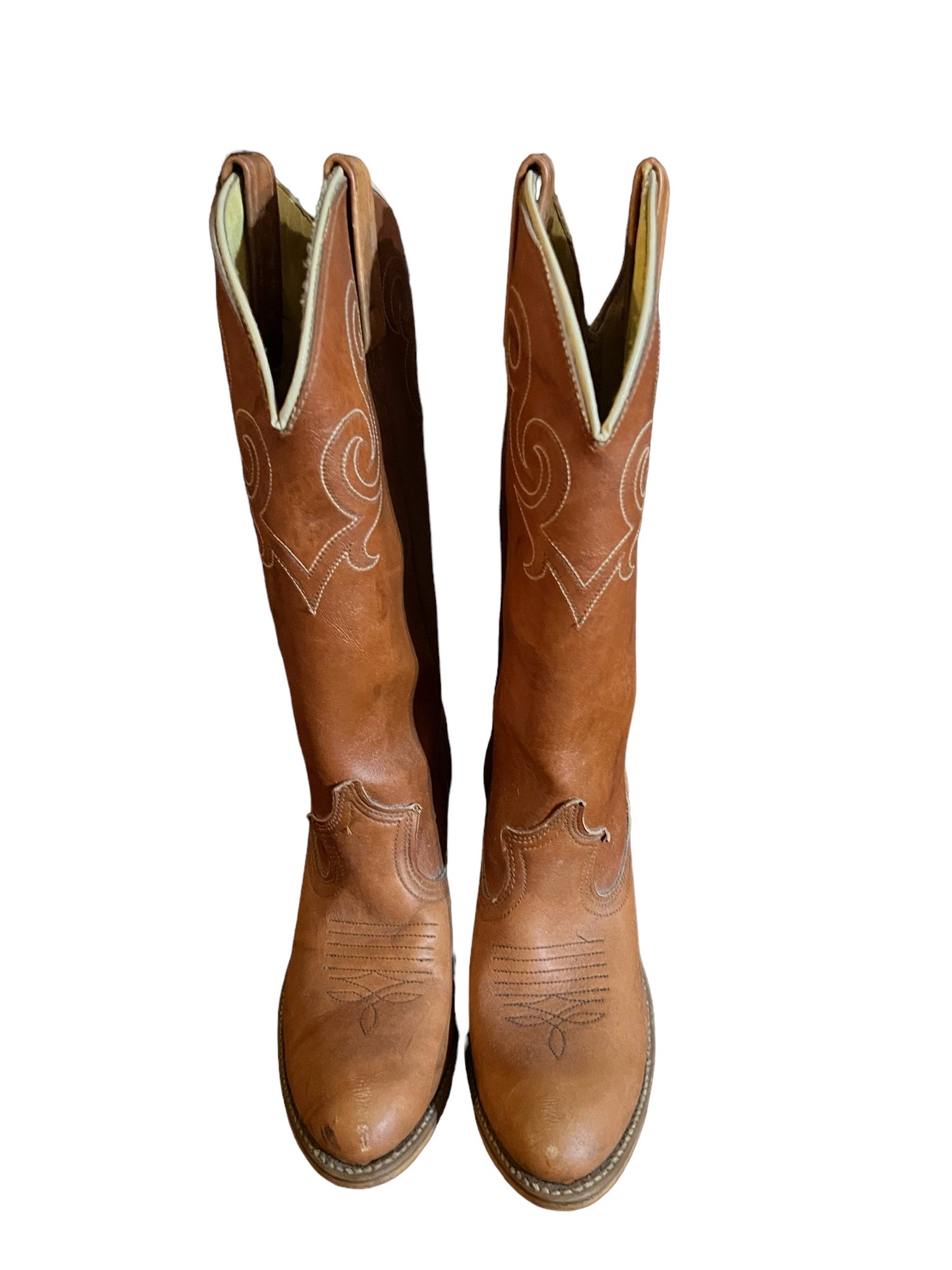 Vintage 70's brown dingo cowboy boots 5.5 M