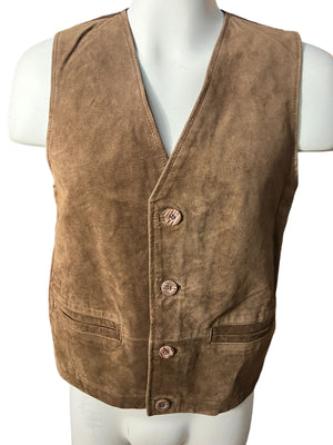 Vintage 80's men's leather vest S