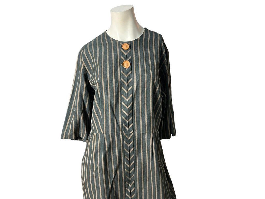 Vintage 60's volup brown stripe dress Martha Manning