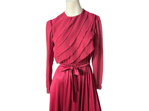 Vintage 70's maroon long dress M