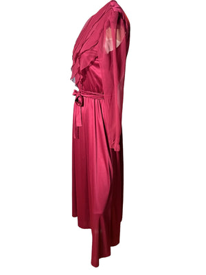 Vintage 70's maroon long dress M