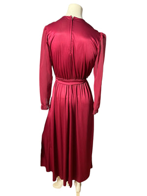 Vintage 70's maroon long dress M