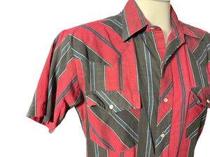 Vintage striped western Plains coxboy shirt M