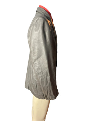 Vintage gray leather suit jacket 42 Saddlebrook