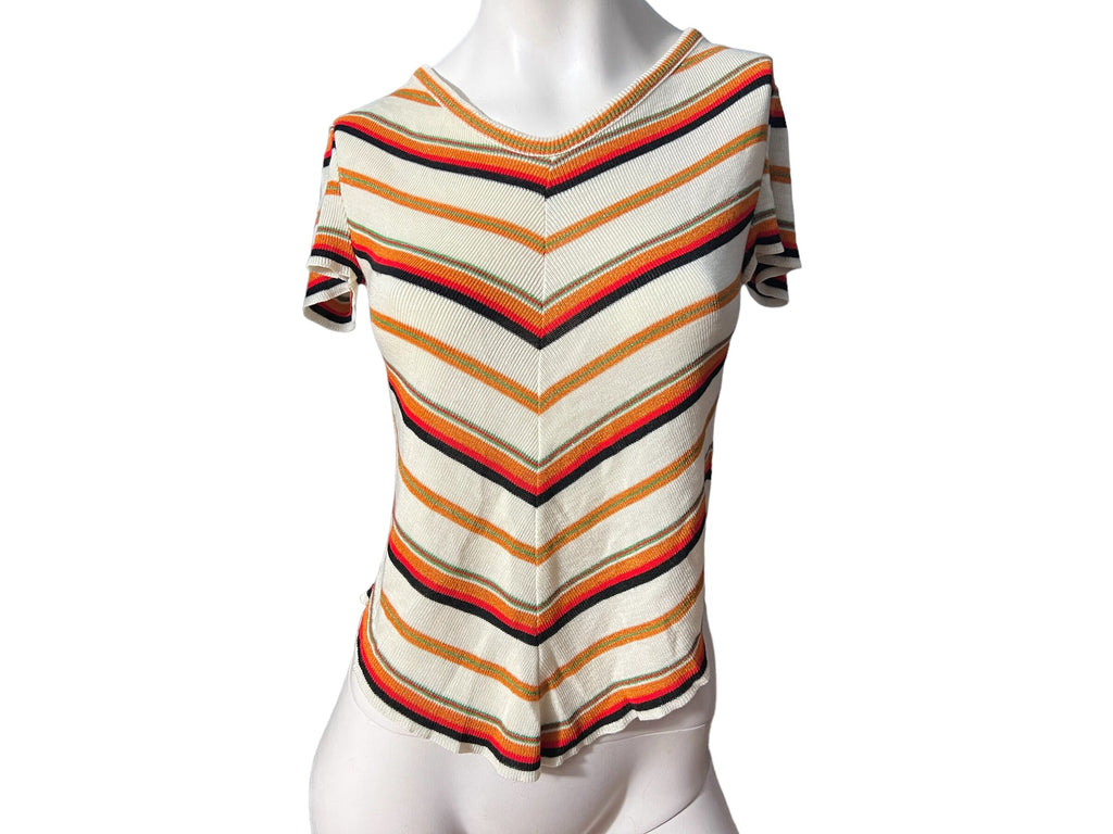 Vintage 70's chevron striped sweater S M